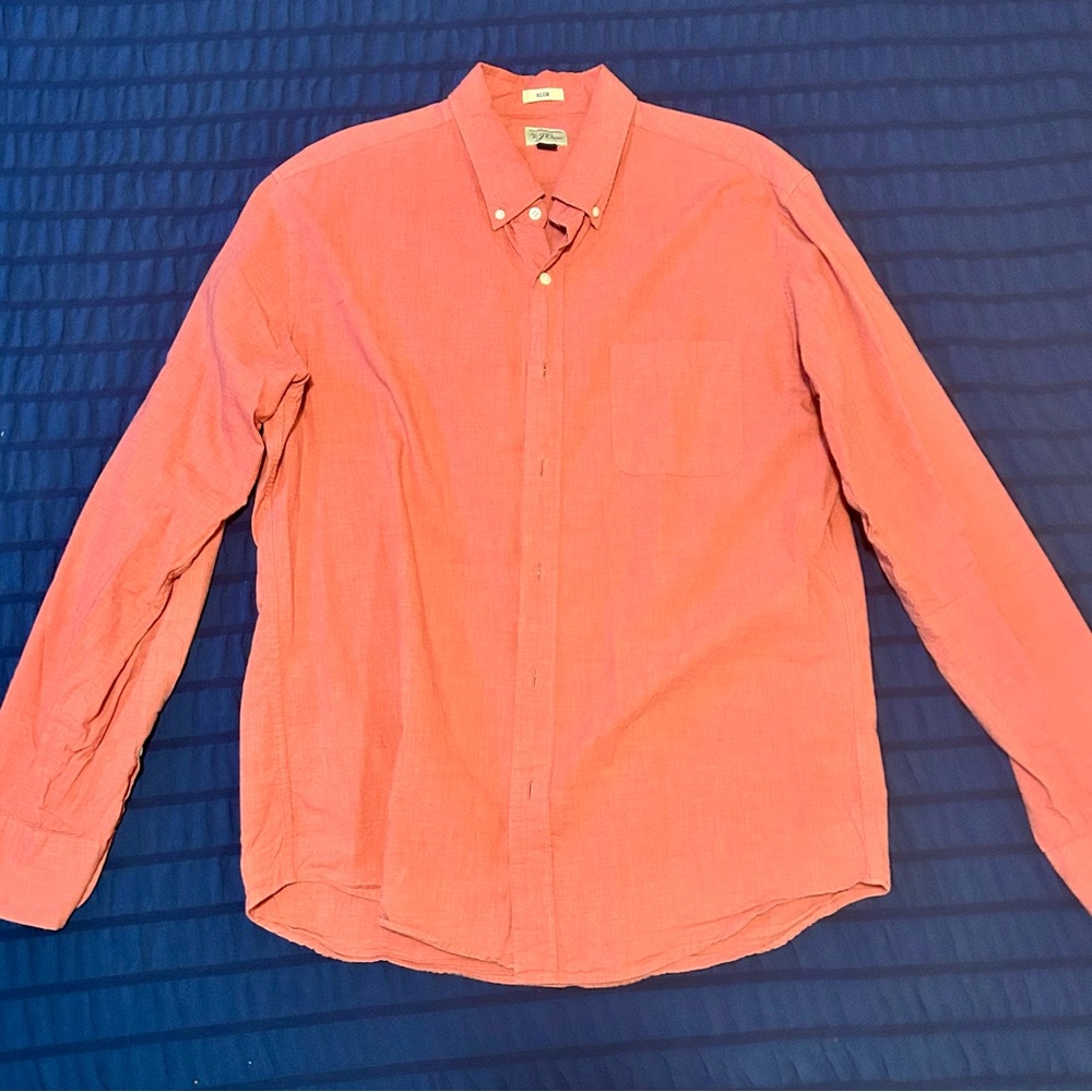 Men's Light Red Button-Down Shirt